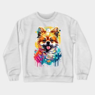 Pomeranian Colourful - Cute Pomeranian Pom Dog Spitz Crewneck Sweatshirt